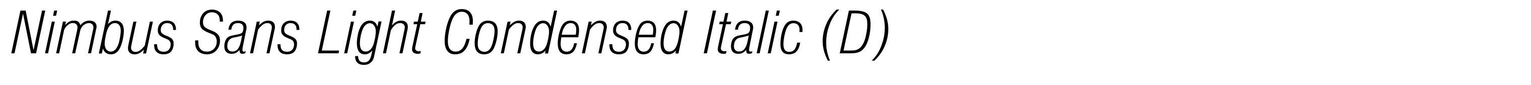 Nimbus Sans Light Condensed Italic (D)